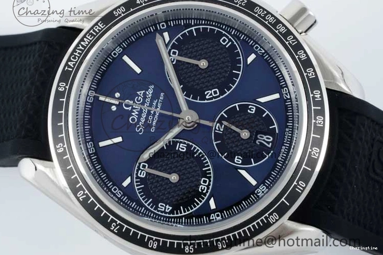 0601 SportInspired Speedmaster Racing Master SS HKF Best Edition Blue Black Dial on Black Rubber Strap A 7817